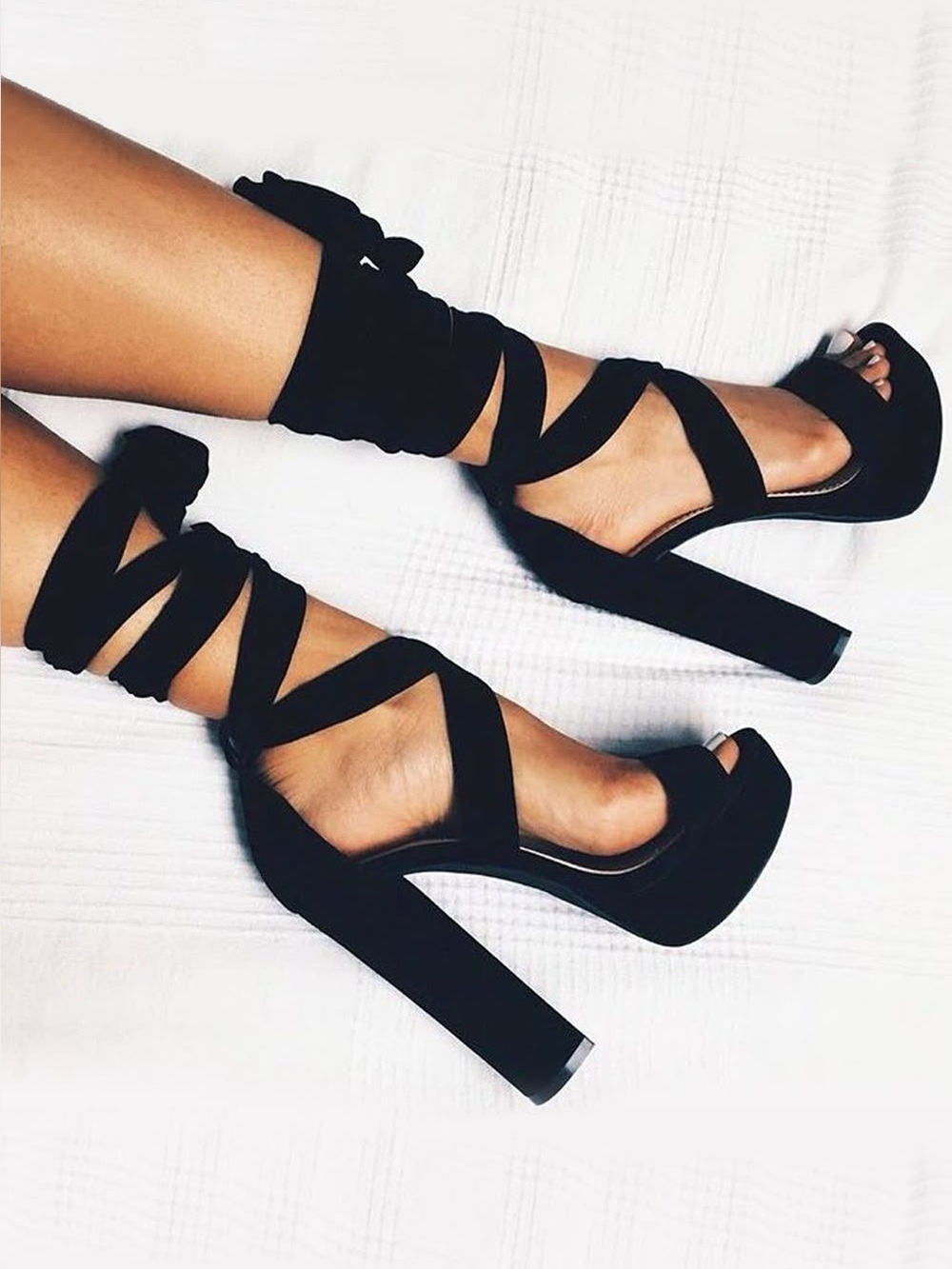 BABYBOO Danica Block Heels - Black